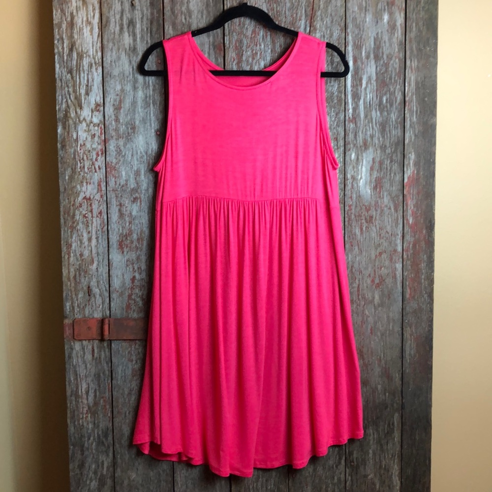 Simple pink plus size dress